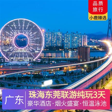珠海東莞聯游純玩3天跨越伶仃洋·超級工程·深中通道，入住五鉆東莞酒店，暢游恒溫泳池